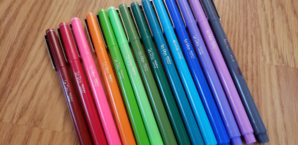 rainbow of skinny Marvy LePens